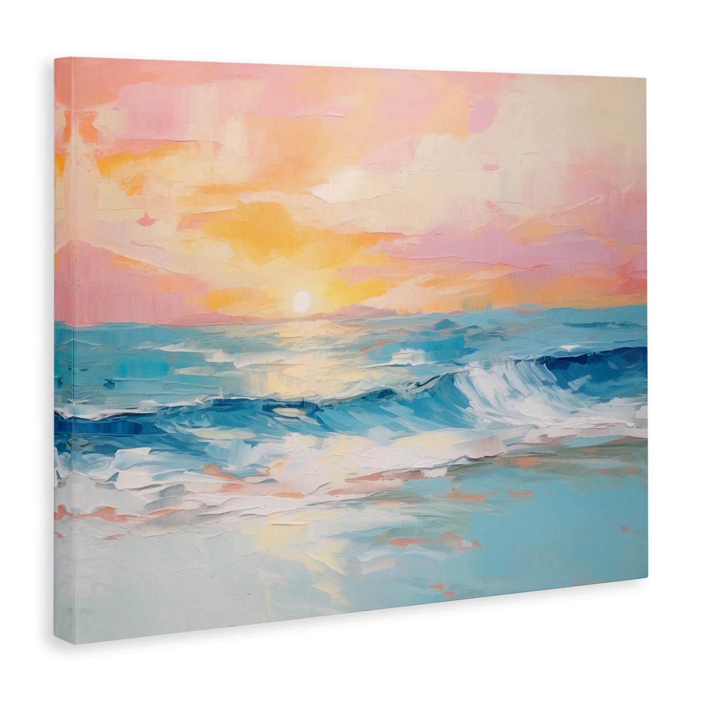 Stupell Industries Beach Waves Bright Sunset Canvas Wall Art Design by Arlington Prints