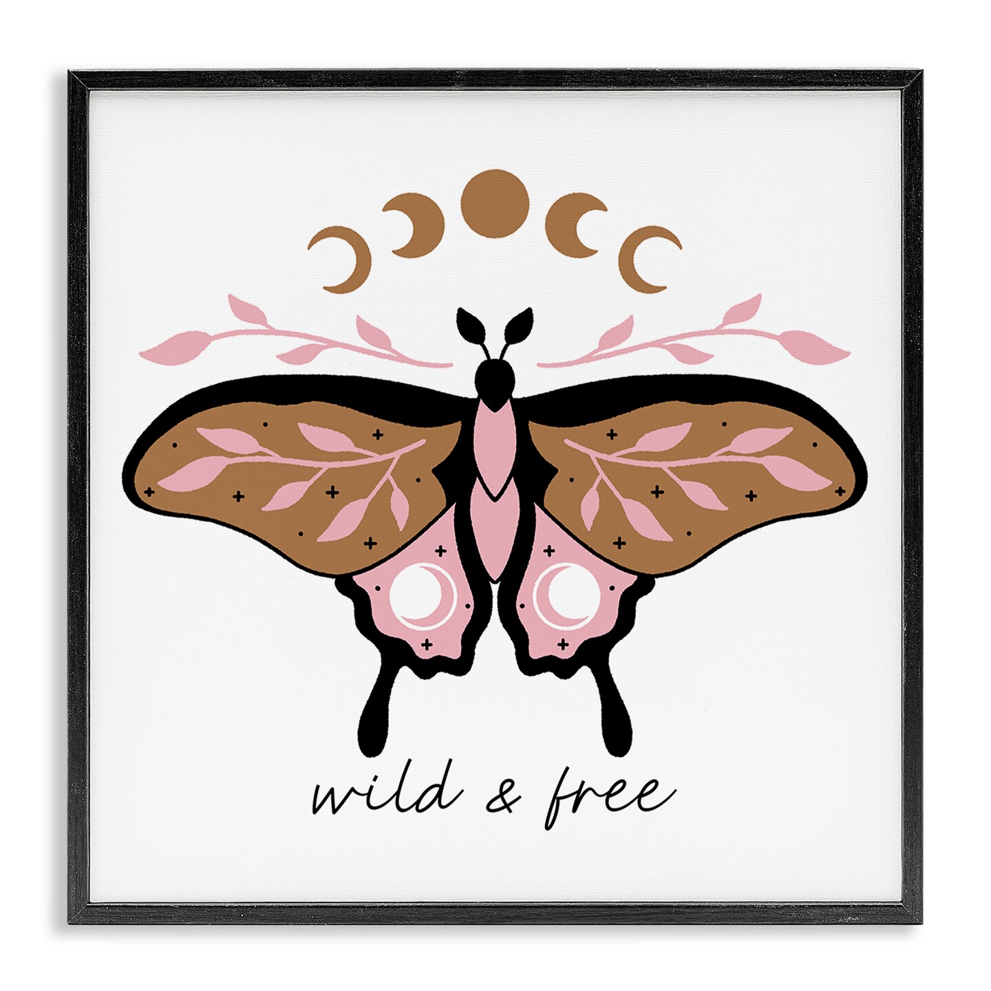 Stupell Industries Wild &#x26; Free Moth Framed Giclee Wall Art Design by Ahmed Sameh Hussein