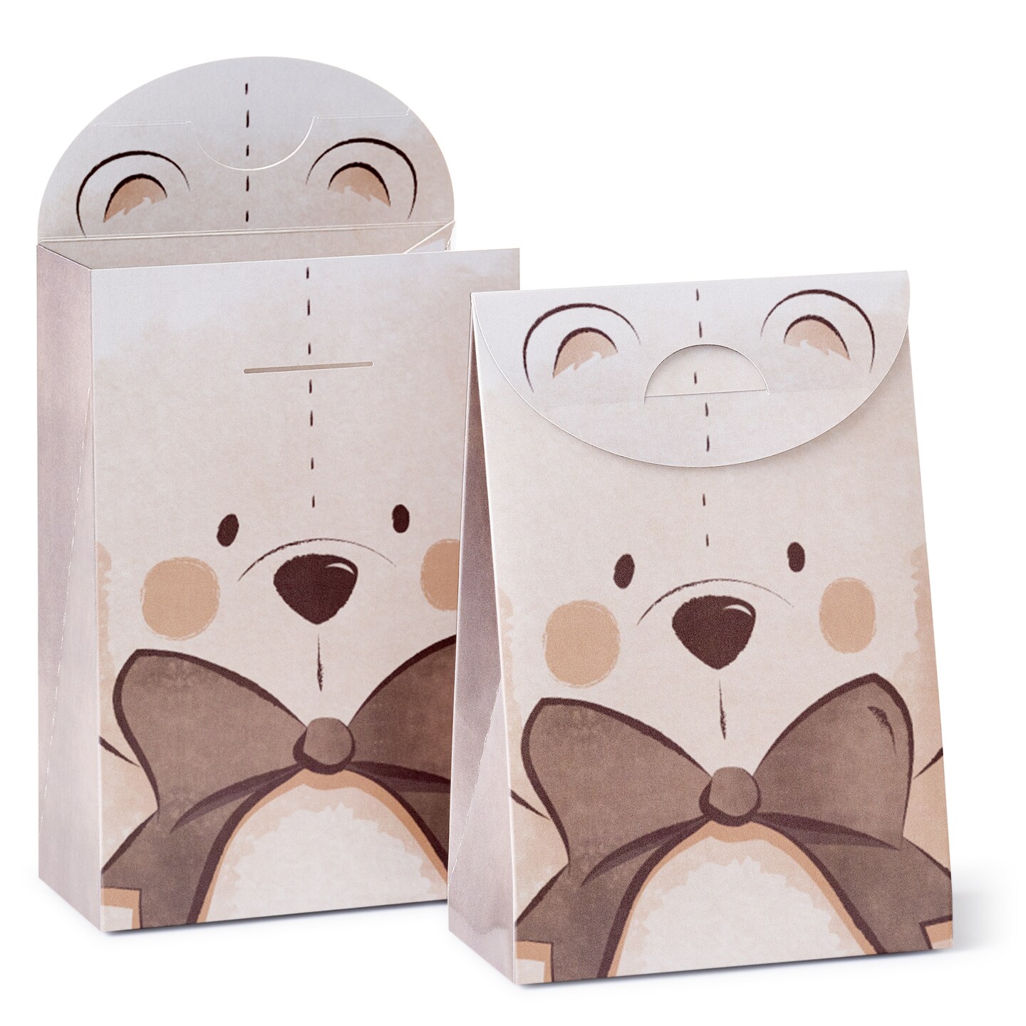 Big Dot of Happiness We Can Bearly Wait - Teddy Bear Baby Shower Gift Favor Bags - Party Goodie Boxes - Set of 12