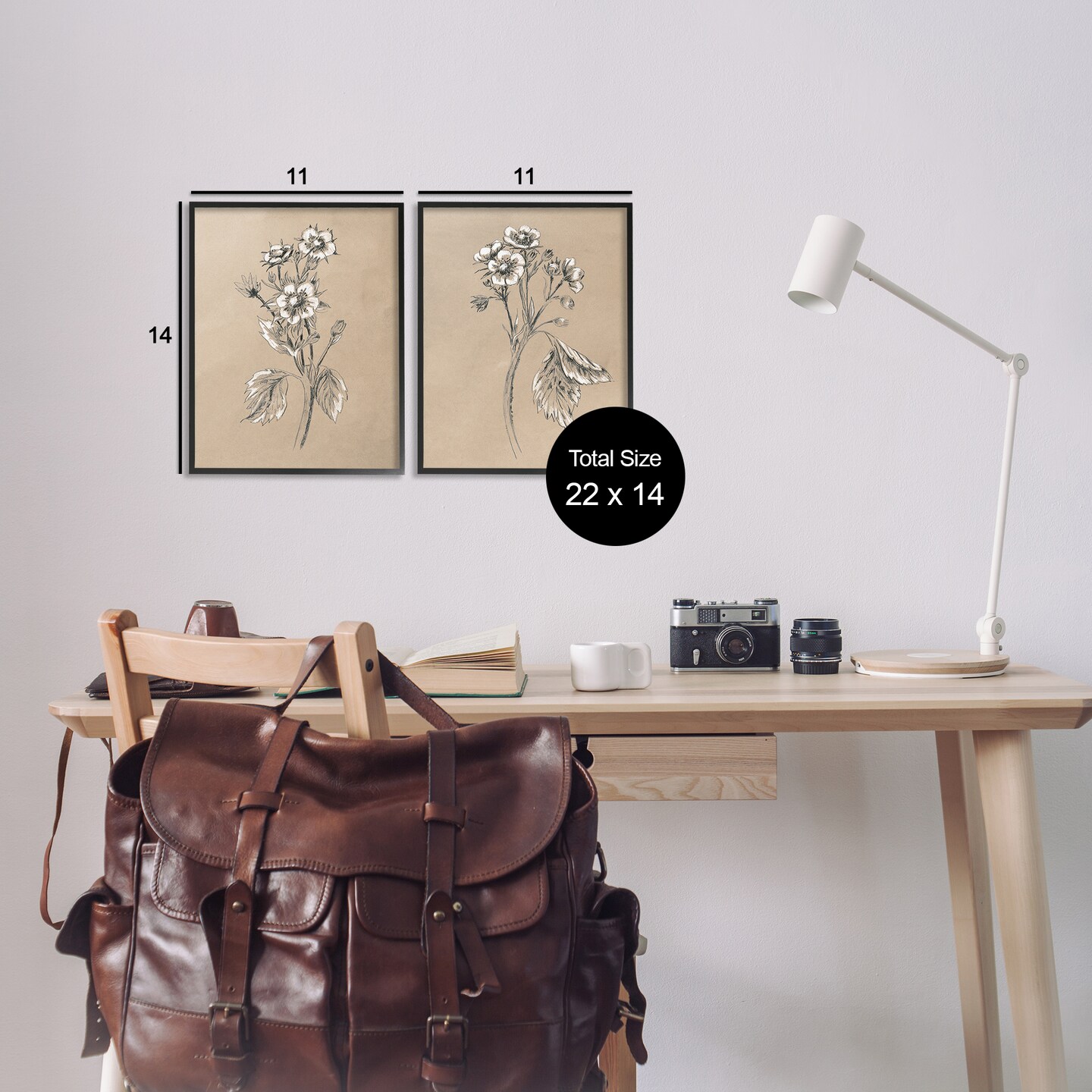 Stupell Industries Vintage Sketch Botanical 2 pc Framed Giclee Wall Art Set Design by June Erica Vess