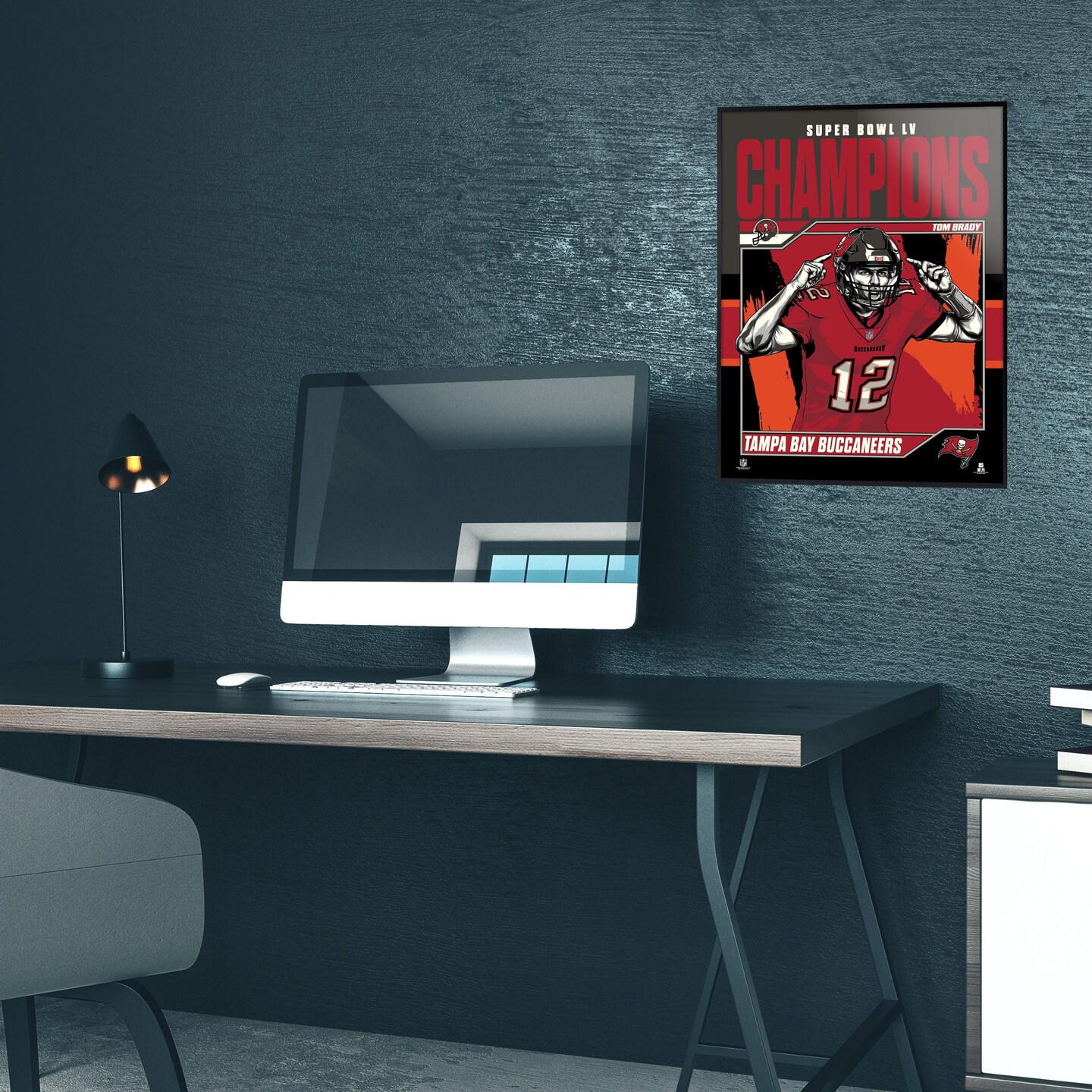 Phenom Gallery Tampa Bay Buccaneers Super Bowl LV Champs Tom Brady 18&#x22; x 24&#x22; Deluxe Framed Serigraph