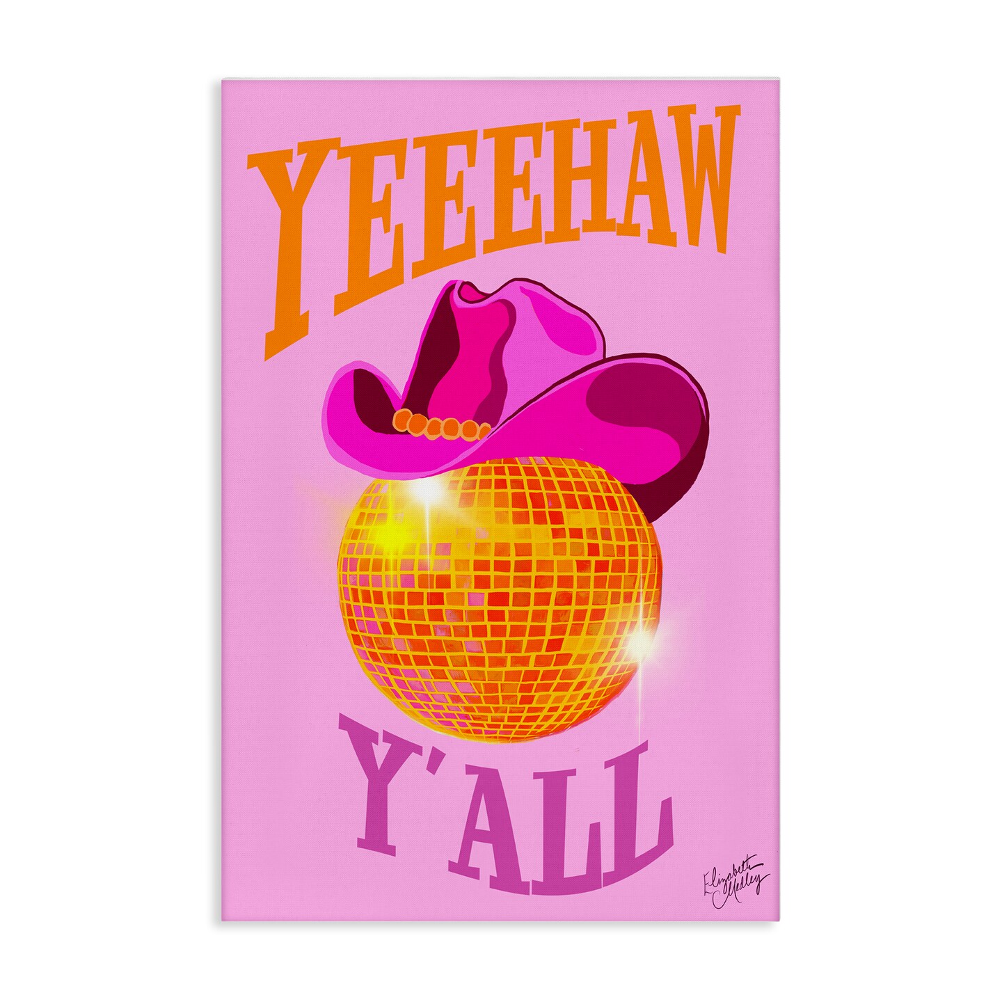 Stupell Industries Yeehaw Y'all Disco Cowboy Canvas Wall Art Design by Elizabeth Medley