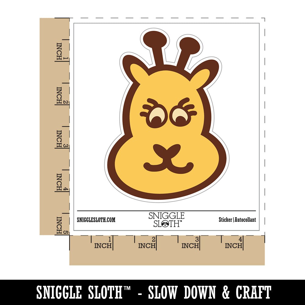 Cute Giraffe Face Waterproof Vinyl Phone Tablet Laptop Water Bottle Sticker Set - 5 Pack