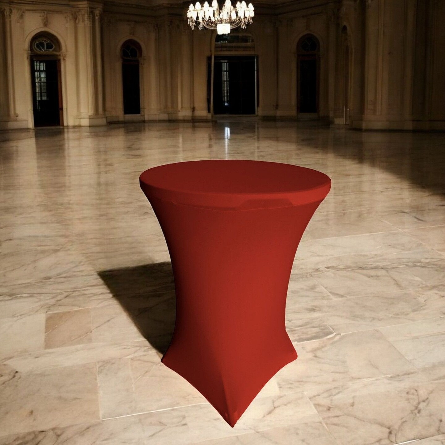 Fitted Round Spandex Cocktail Table Cover 36 x 42 Inch Wrinkle-Free Polyester Lycra