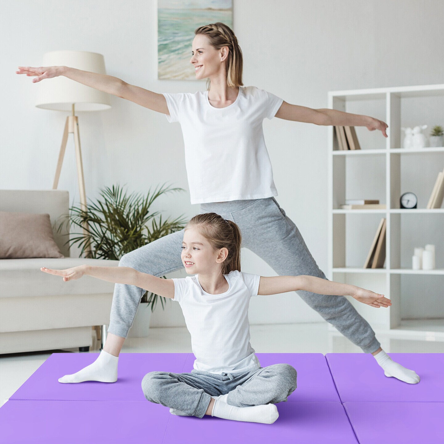 6 x 2 FT Tri-Fold Gym Mat with Handles and Removable Zippered Cover - 6' x 2' x 2"