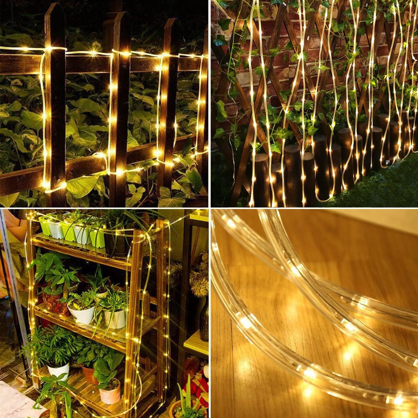 Solar Rope Lights Waterproof IP65 39FT 100LEDs Outdoor LED &#x200E;Solar Outdoor Lights for Party Garden Yard Home Wedding Christmas Halloween Holiday Tree Decoration Lighting