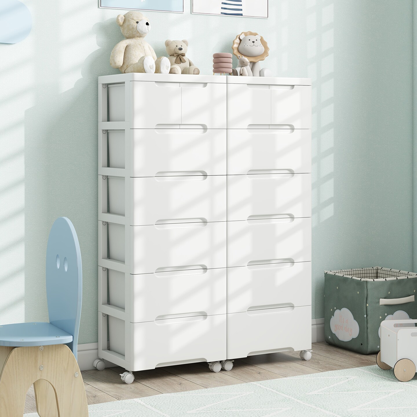 Rolling Storage Cabinet with Universal Wheels