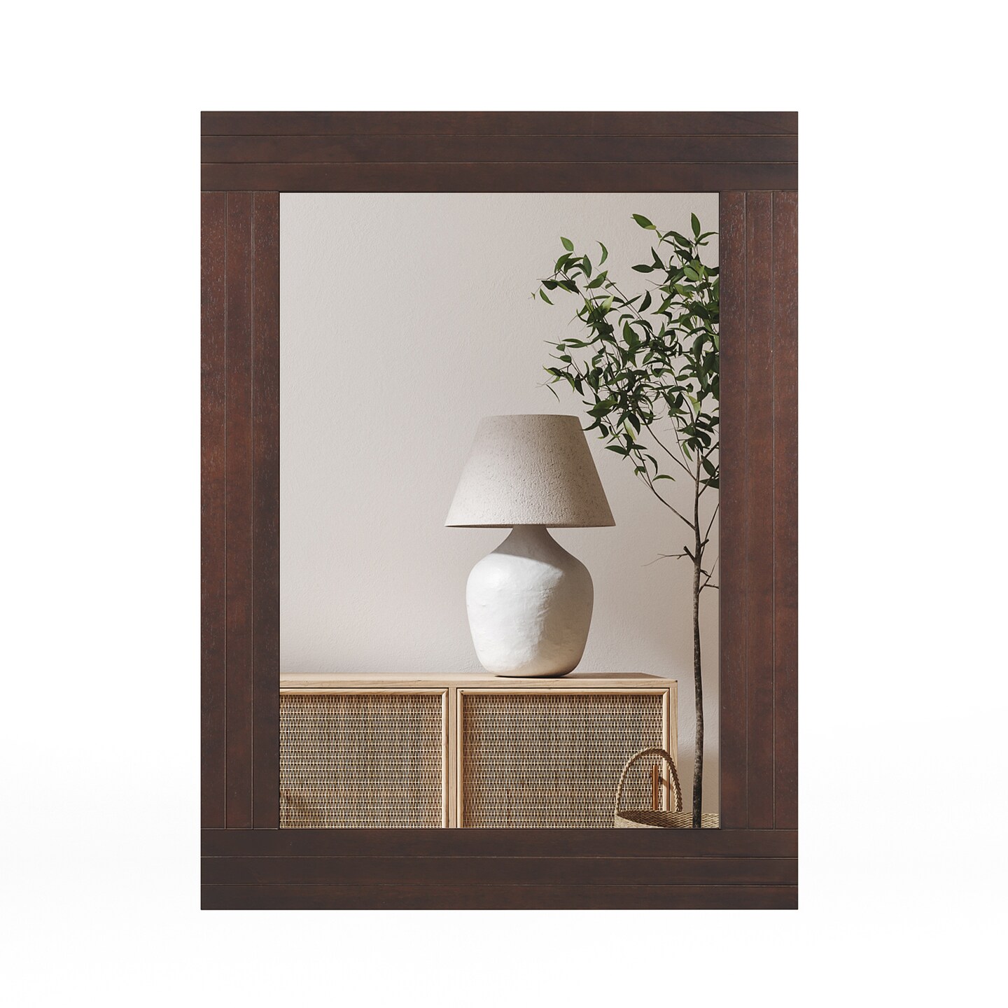 Wood Framed Wall Mirror for Bedroom Living Room Vanity Entryway - 32&#x22; x 24&#x22; (L x W)