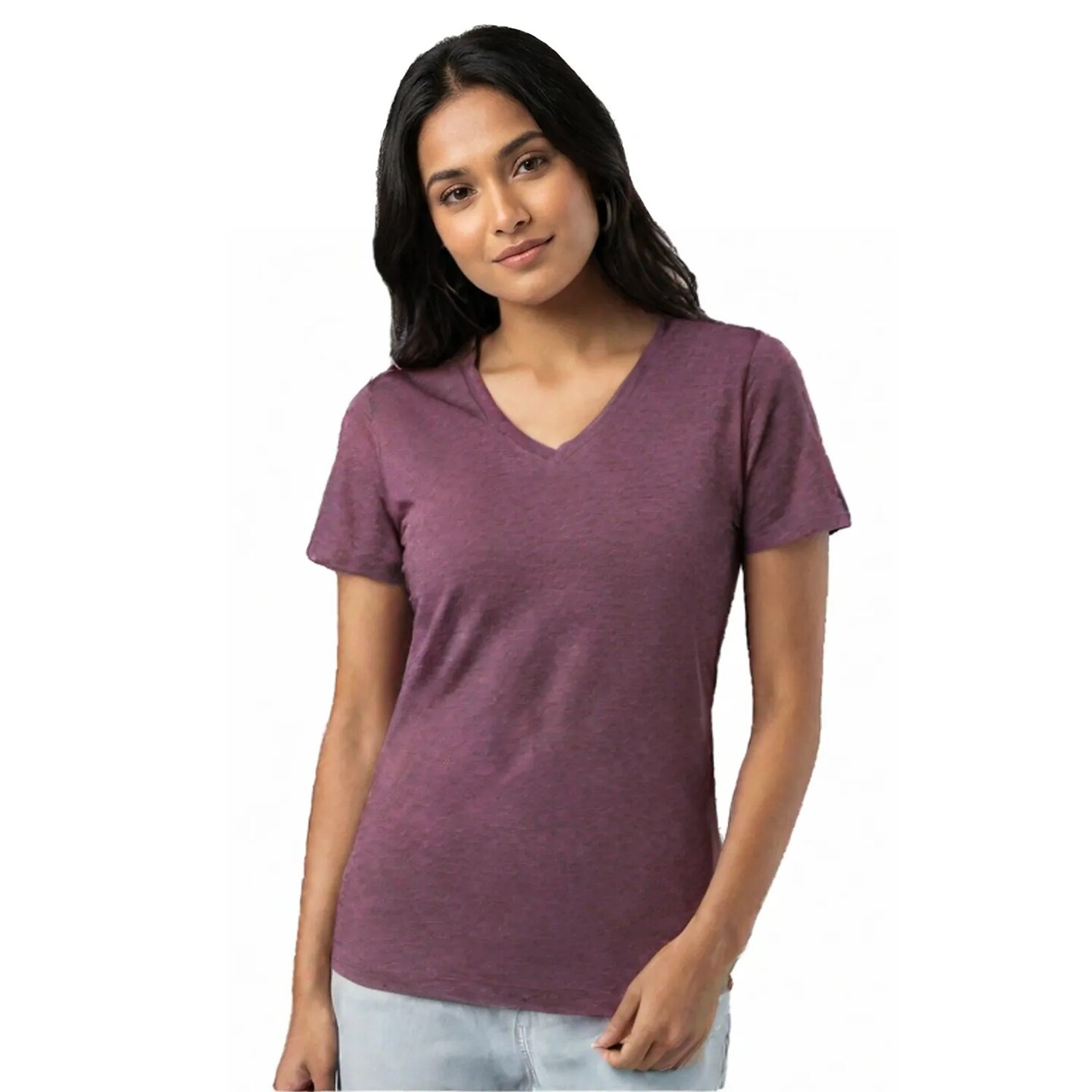 BELLA + CANVAS Premium Unisex Triblend V Neck Tee with Airlume Cotton and Sustainable Retail Fit