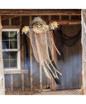 43 1/4&#x22; x 70 3/4&#x22; Light Up Hanging Skeleton Scarecrow Halloween Prop