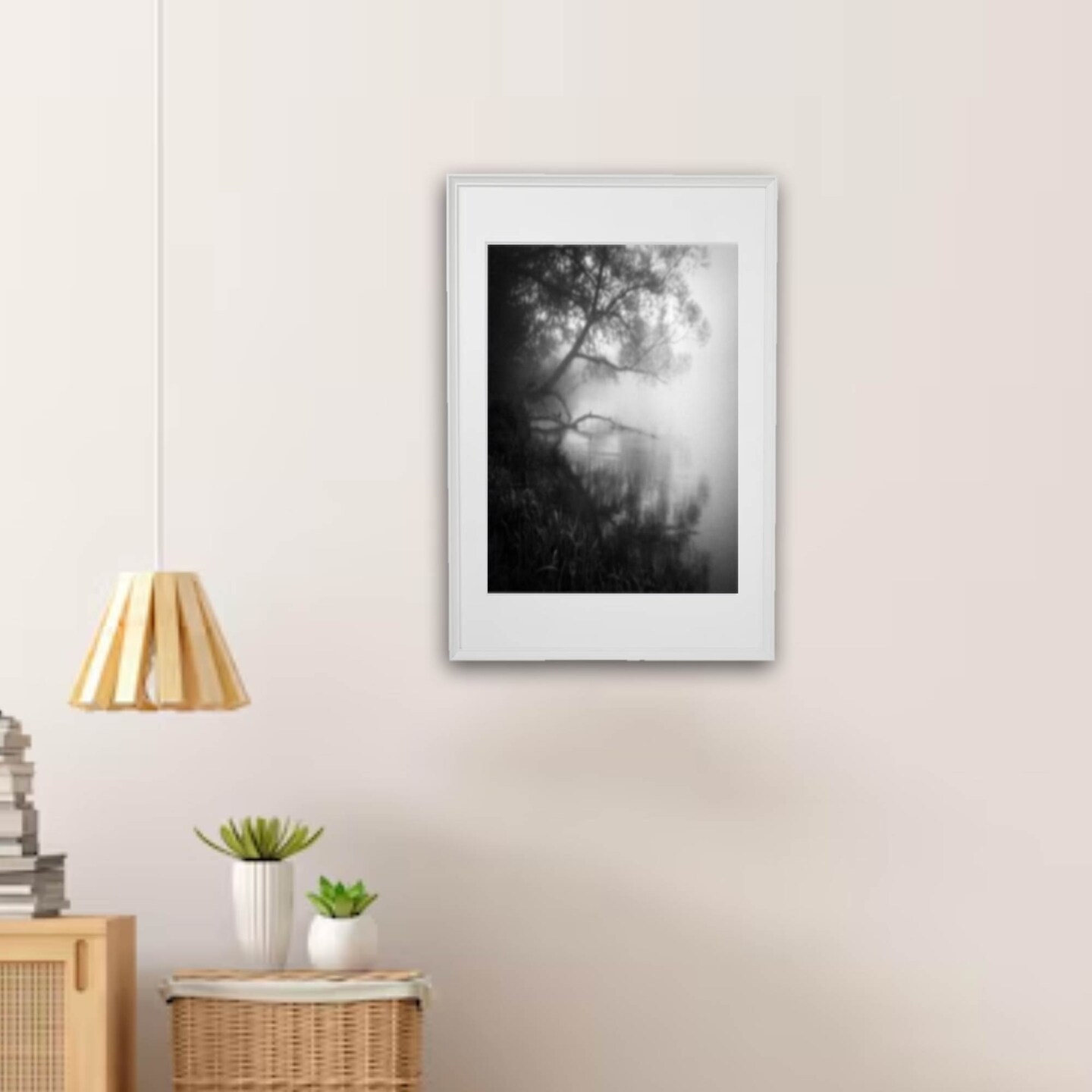 White Frame with Mount, 24x35¾" – Hang or Stand, Large Display, Safe Front Protection!