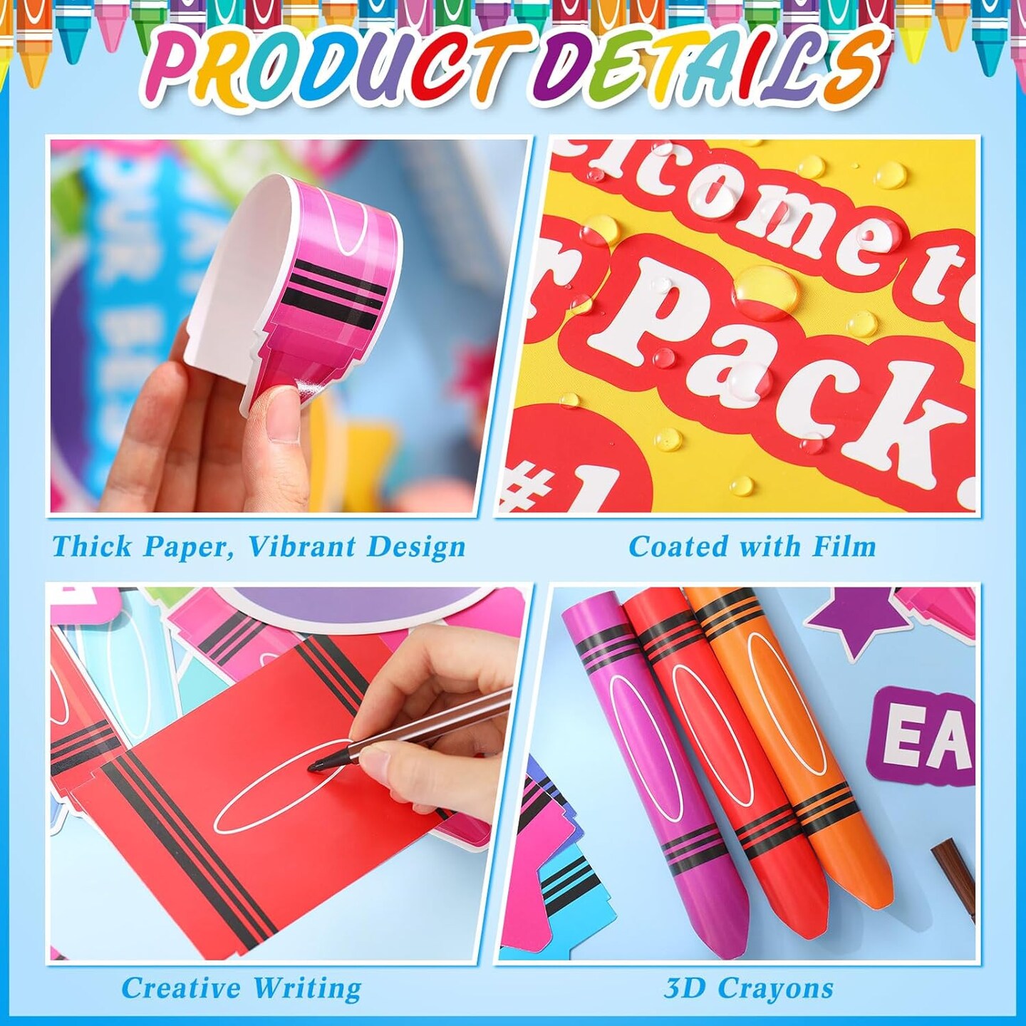 3D Welcome to Our Pack Bulletin Board Set (Rainbow) 13" x 8.7"