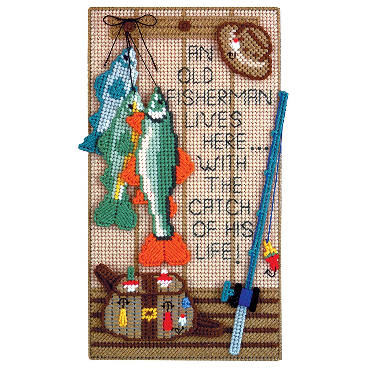 Design Works  Fisherman Wall Hanging Plastic Canvas Kit