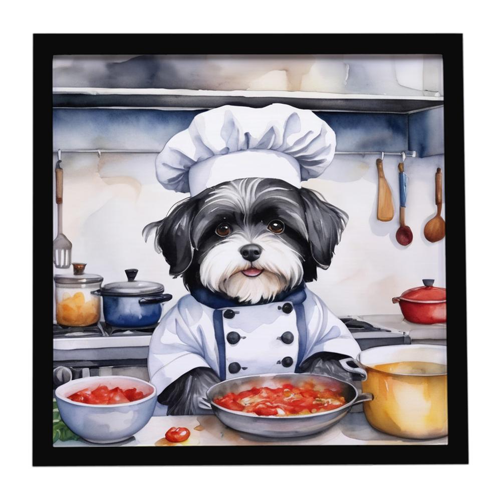 Edge Collections - 8" x 8" - Multicolor - Kitchen Wall Art Framed Metal The Chef - 1 Piece