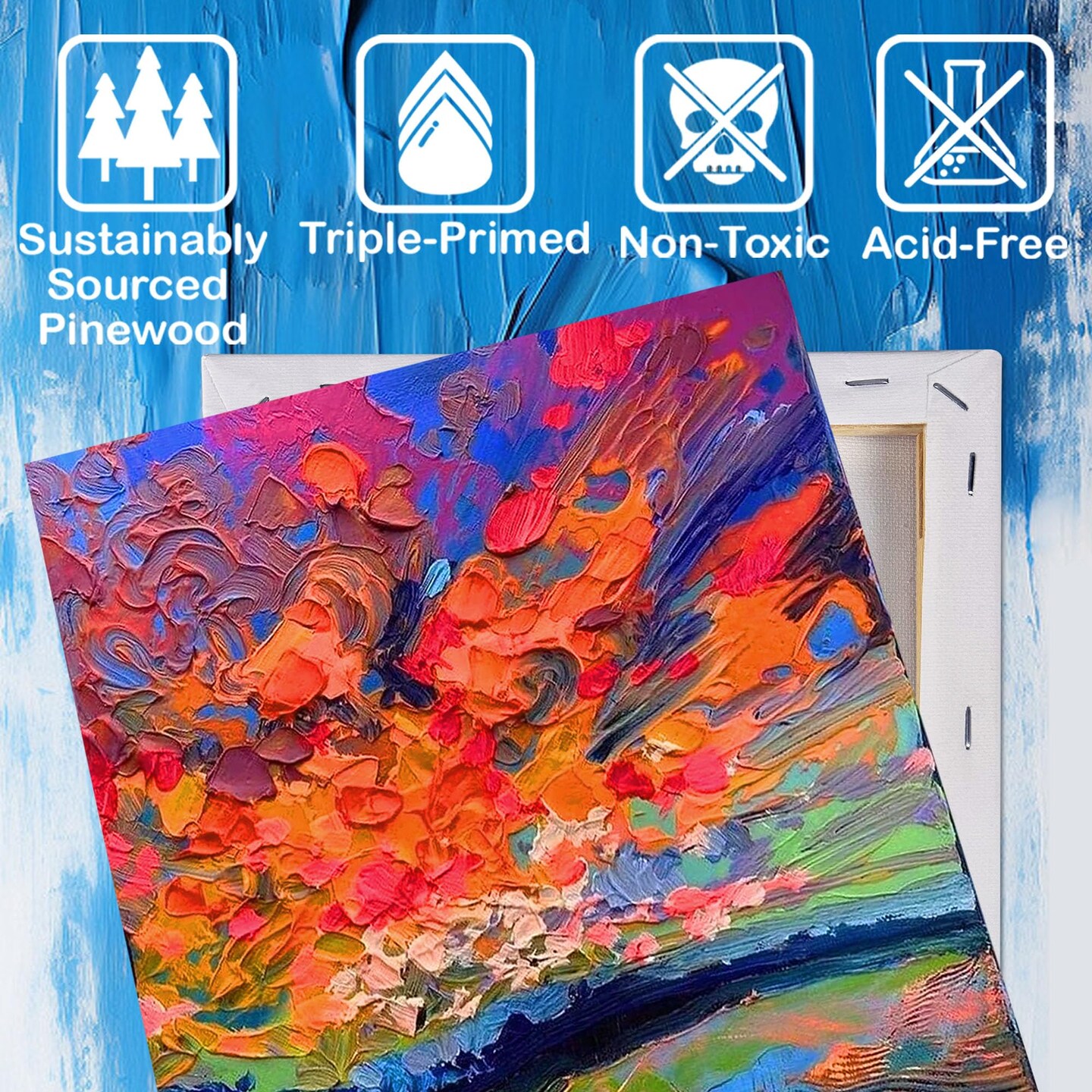 Stretched Canvases for Painting with 11x14 Inch, 5x7 Inch, 8x10, Painting Canvas for Acrylics,Oils &#x26; Other Painting Media, 5/8 Inch Profile 100% Cotton Artist Framed Canvas(3 Packs)