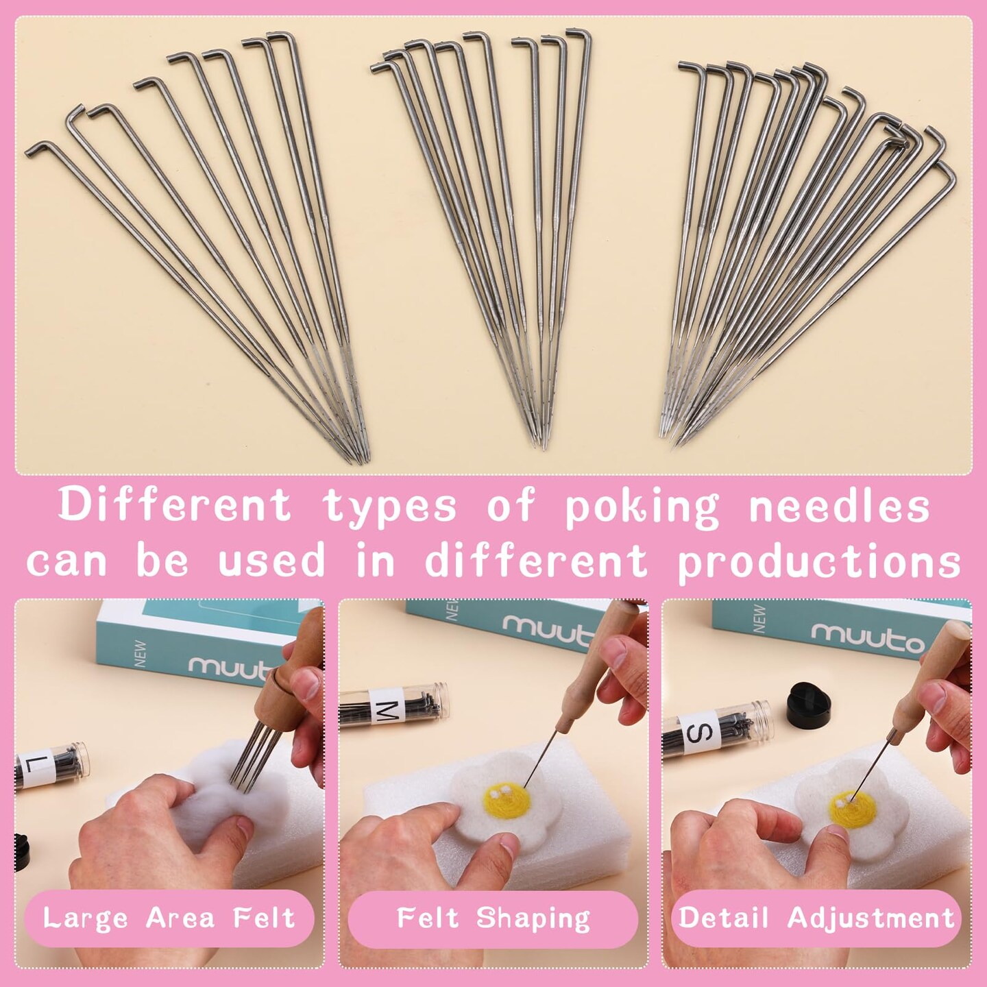 Complete Wool Felting Tool Kit,Needle Felting Supplies Needle Felting Kit with 90Pcs Needle Felting Needles,3Pcs Needle Bottles,2Pcs Needle Felting Pen,Needle Felting Tools for Beginner,Professional