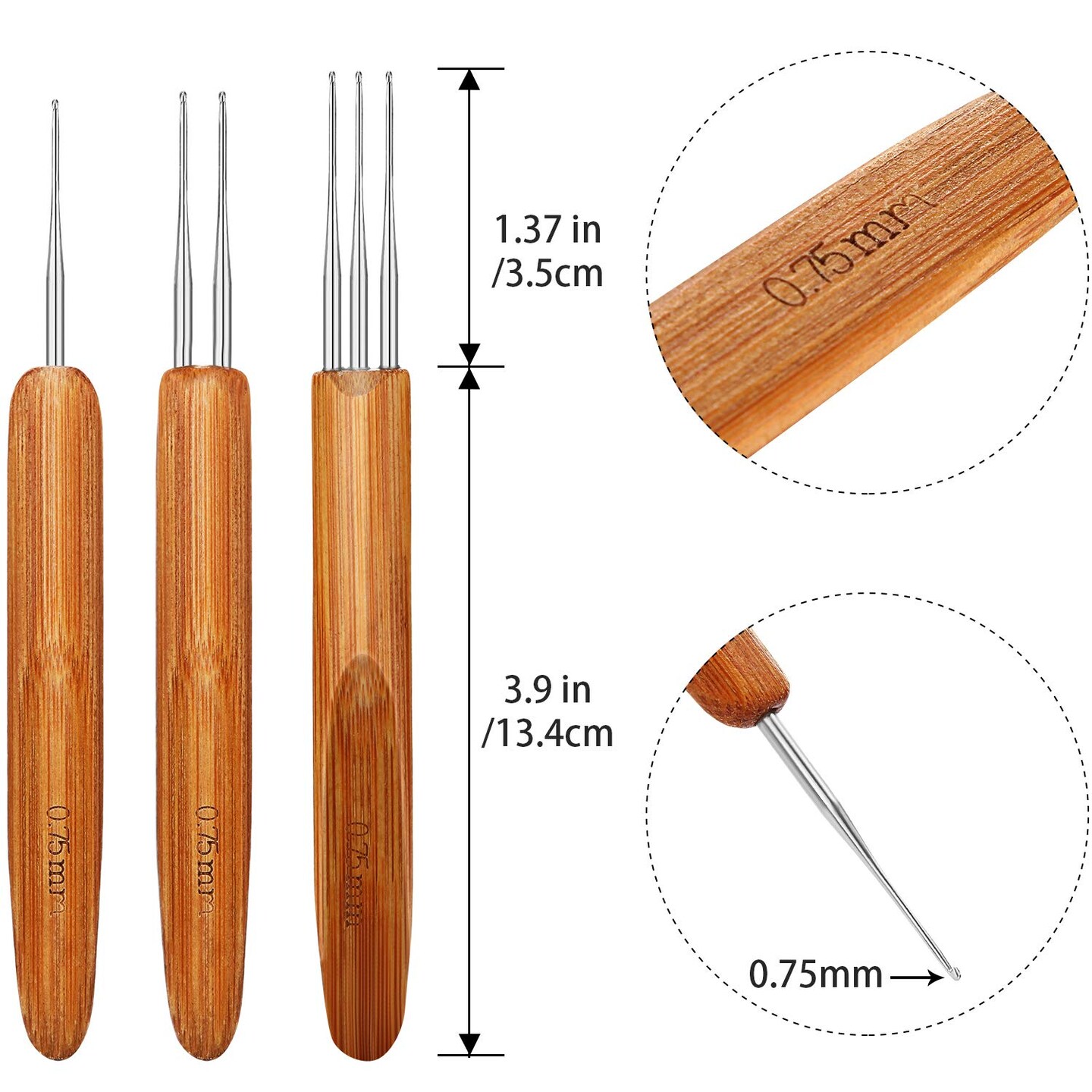 13 Pcs Dreadlocks Tool Set Includes 5 Latch Hook Crochet Needles, 3 Dreadlocks Crochet Hook and 5 Locking Hair Extensions Tool for Locs, Sisterlocks, Easyloc Hair