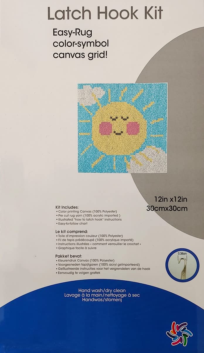 Latch Hook Kits Rug Fox Crochet Yarn Cushion Colour Pre-Printed Canvas Cover Rug Needlework DIY Hook and Latch Kit Christmas Home Decoration 30x30cm/12 X12inch