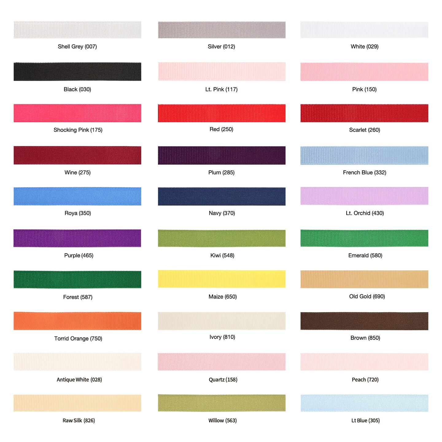 LaRibbons 3/8" - 2 1/4" Textured Grosgrain, 100 Yards - 50 Yards