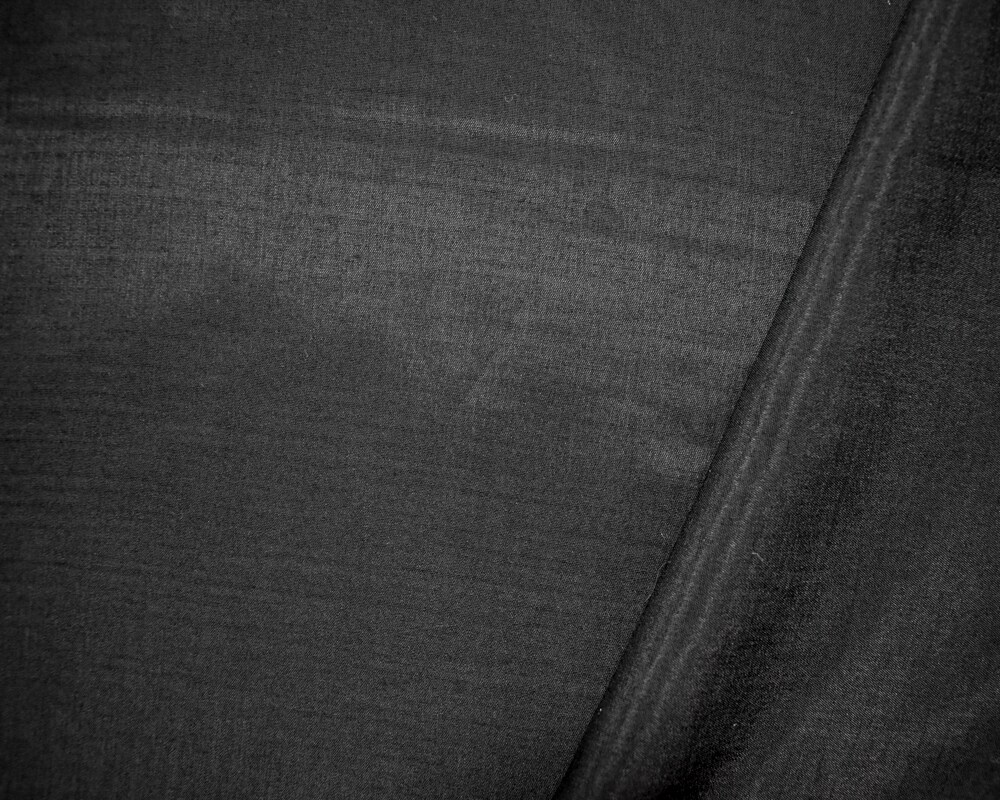 Black Rayon-Poly Sheer Solid Challis Woven Fabric By the Yard