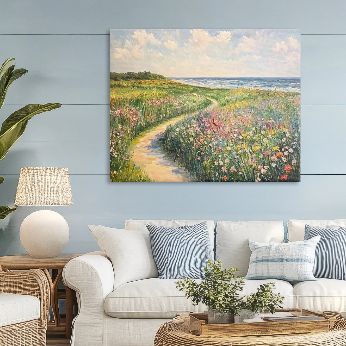 Stupell Industries Impressionist Coastal Meadow Canvas, design by Petal Prints Design