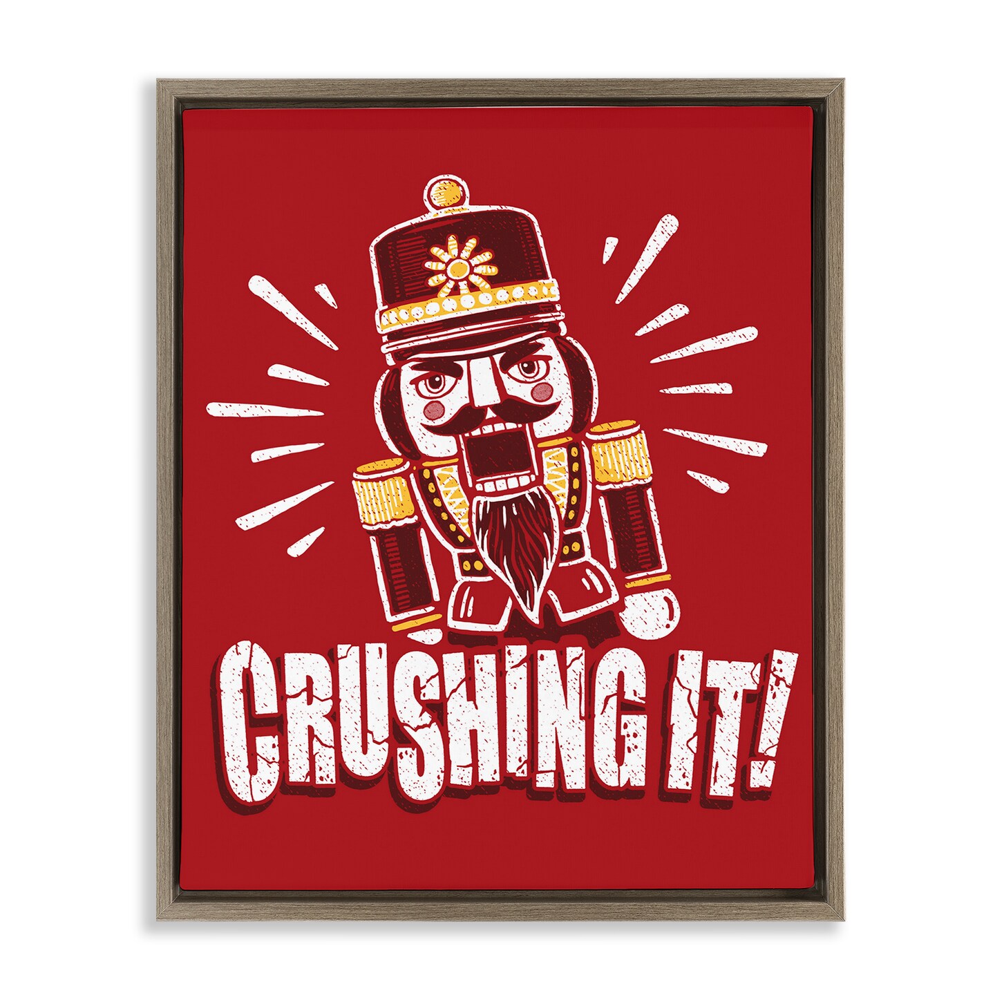 Stupell Industries Crushing It Nutcracker Floating Frame, design by Jedco Brands, Inc.