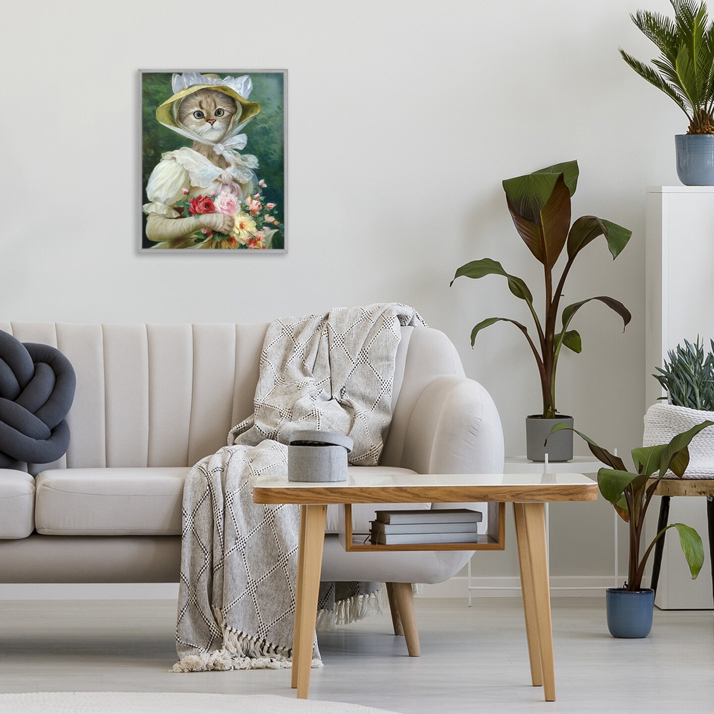 Stupell Industries Antique Portrait Cat Humor Framed Giclee, design by Brett Blumenthal