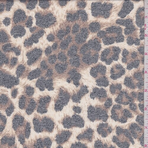 Pearl/Stone/Brown Animal Print Rayon Jersey Knit Fabric By the Yard