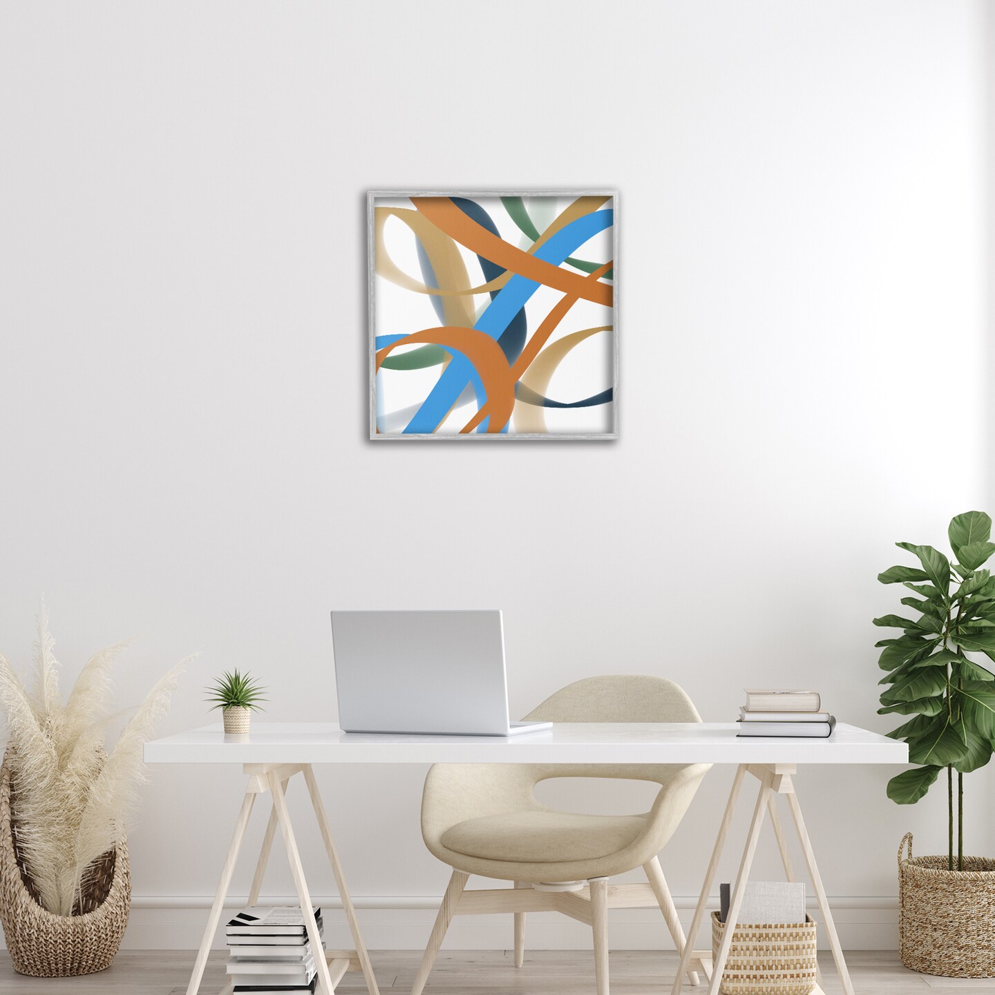 Stupell Industries Interwoven Curving Ribbons Framed Giclee, design by Atelier Posters