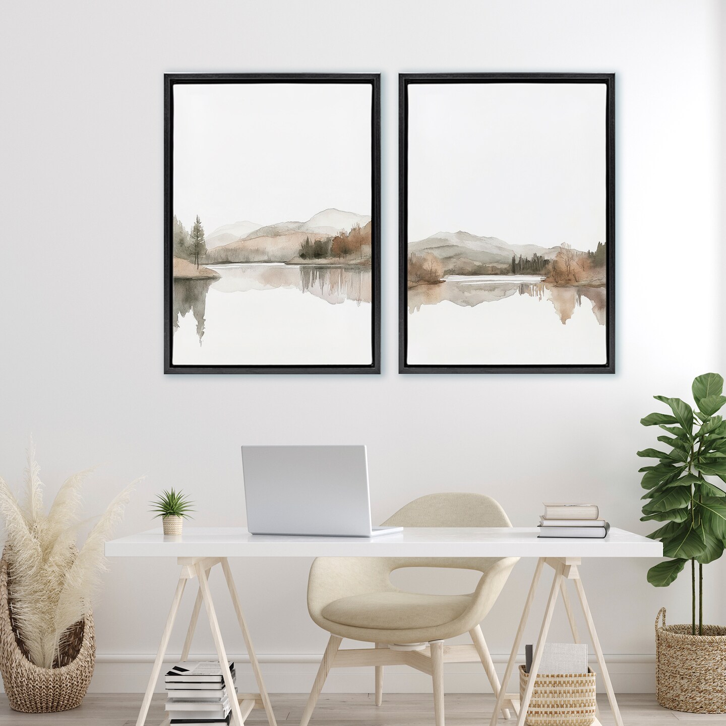 Stupell Industries Softly Flowing Landscape 2pc Floating Frame Set, design by Mona Grace