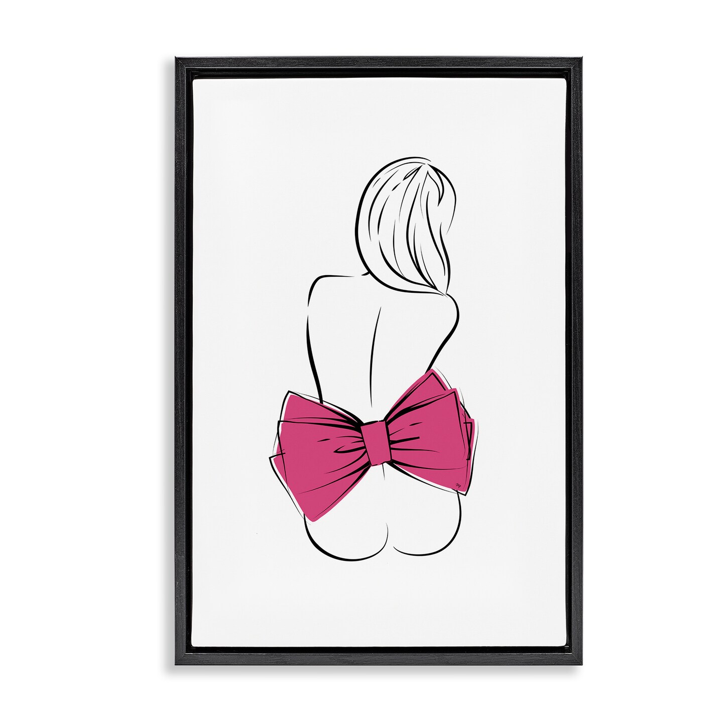 Stupell Industries Pink Bow Nude Floating Frame, design by Martina Pavlova