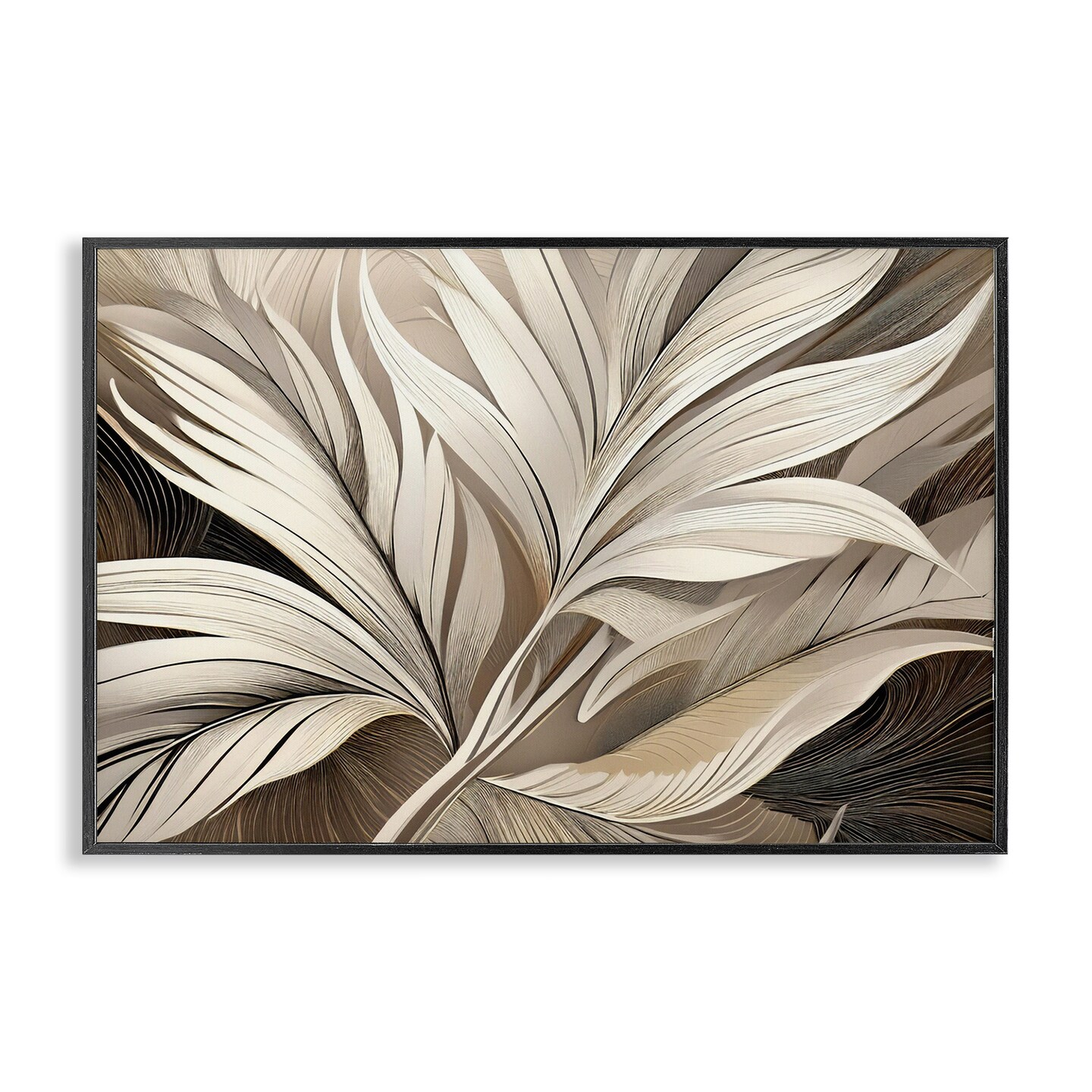 Stupell Industries White Palm Curves Framed Giclee, design by Norm Stelfox