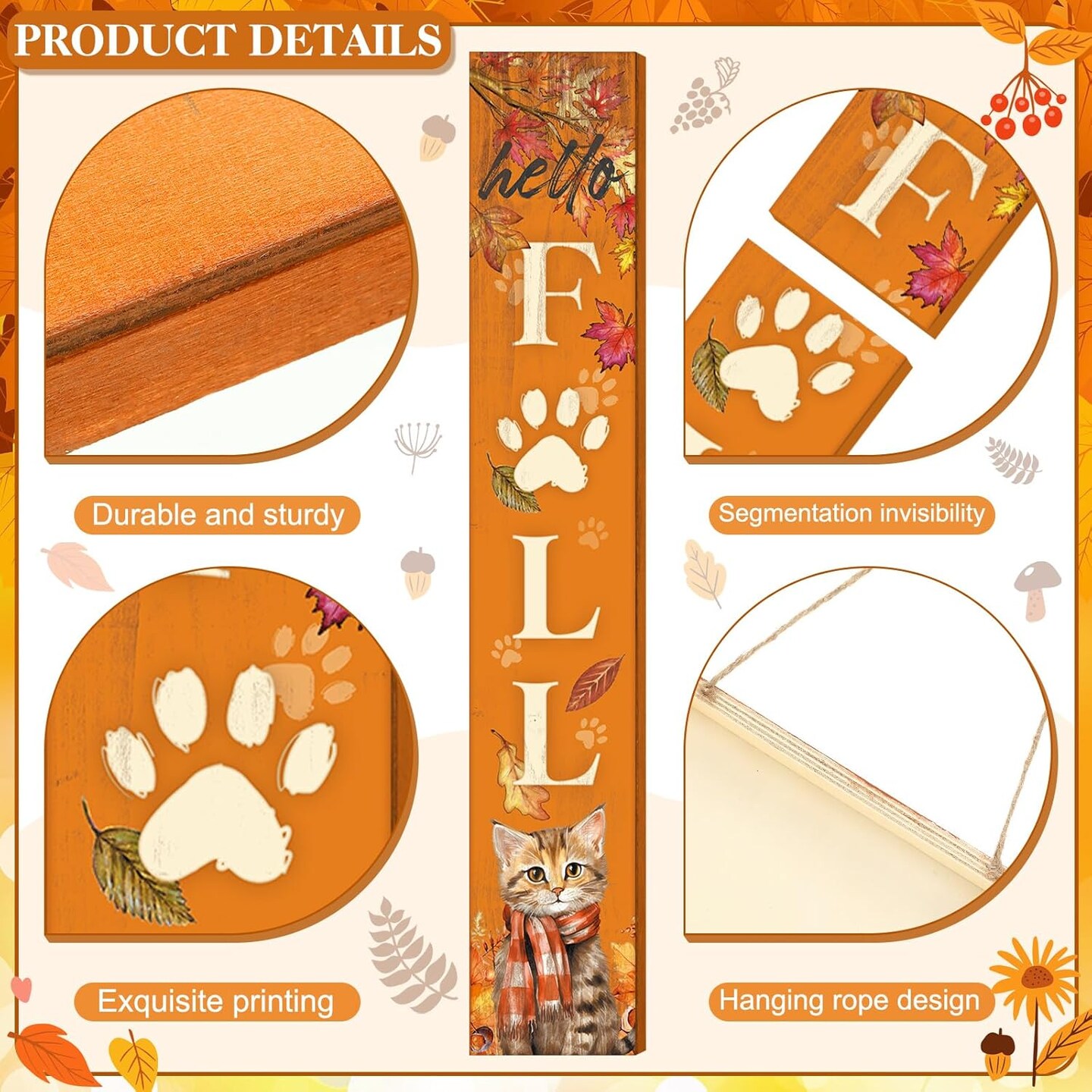 Farmhouse Fall Porch Signs (Orange)