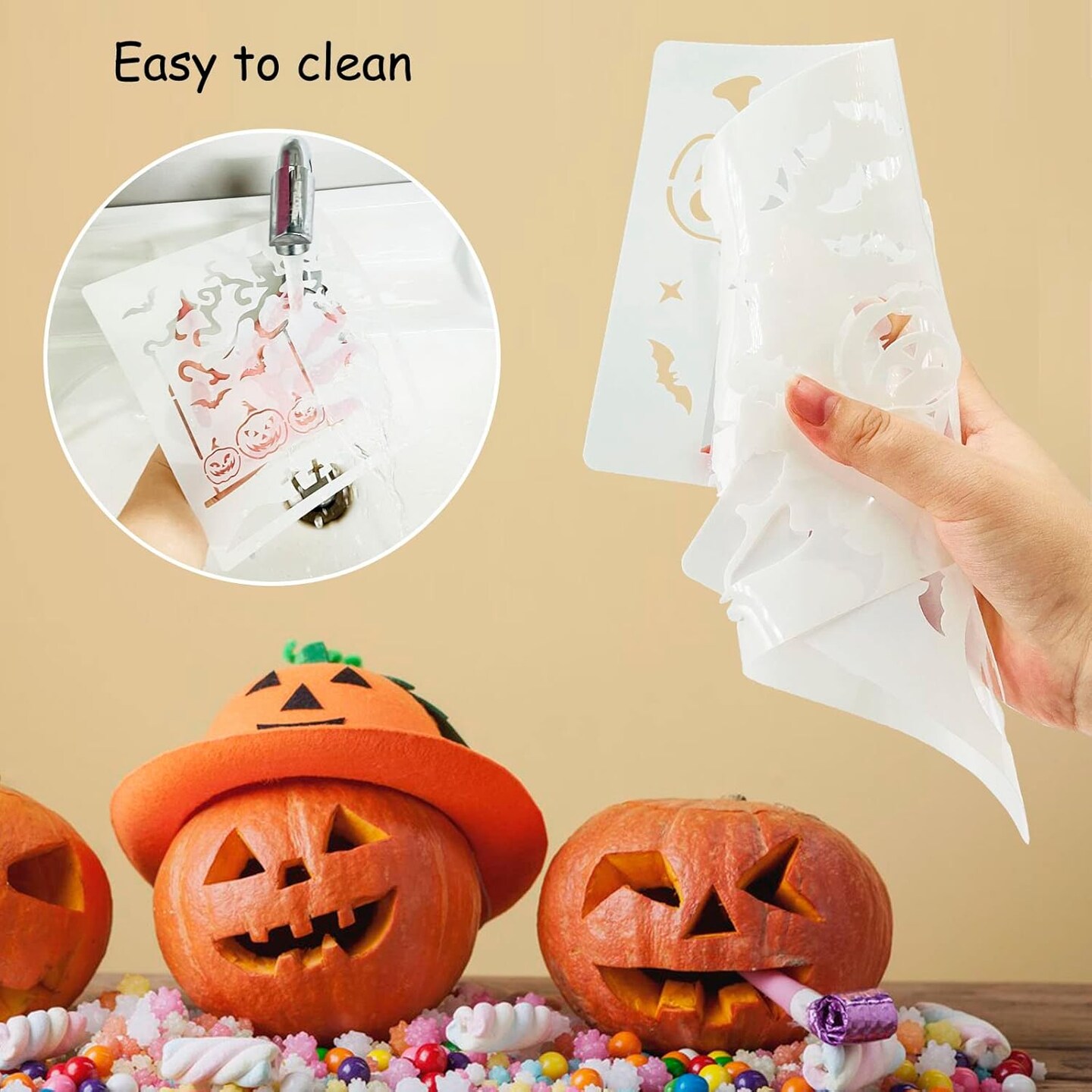 Reusable Pumpkin Carving Templates(Painting)