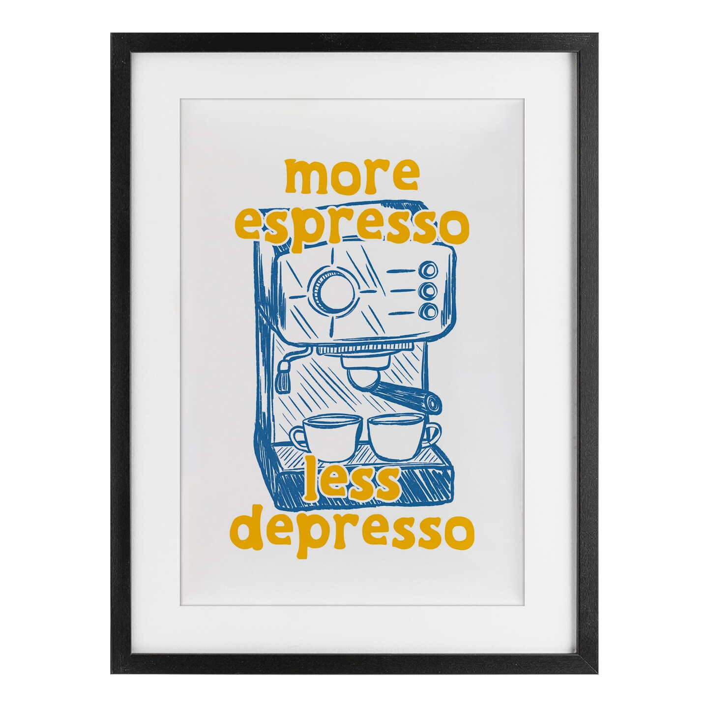 Stupell Industries More Espresso Minimal Coffee Framed Print Under Glass, design by JJ Design House LLC