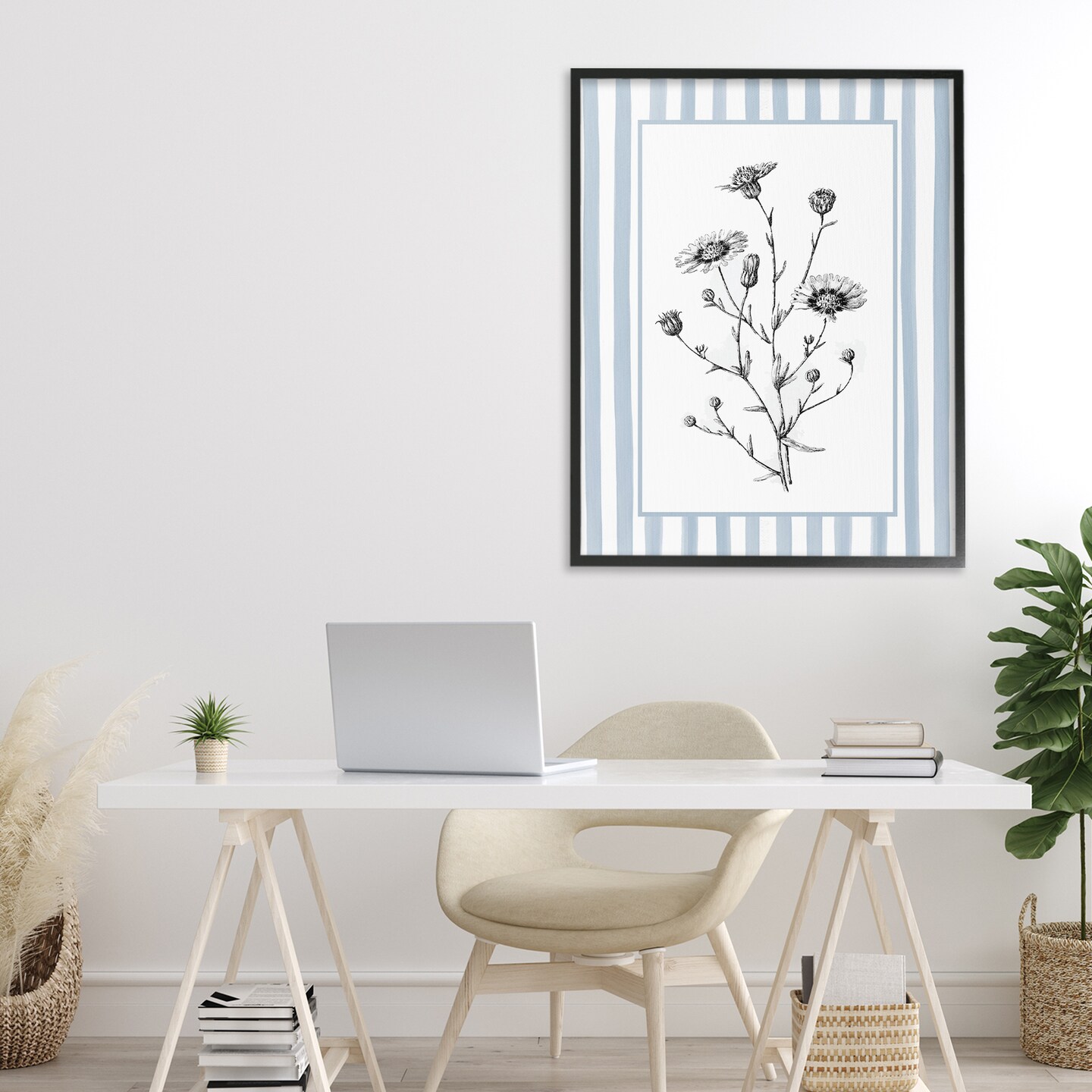 Stupell Industries Herbs in Striped Border Framed Giclee, design by Lettered and Lined