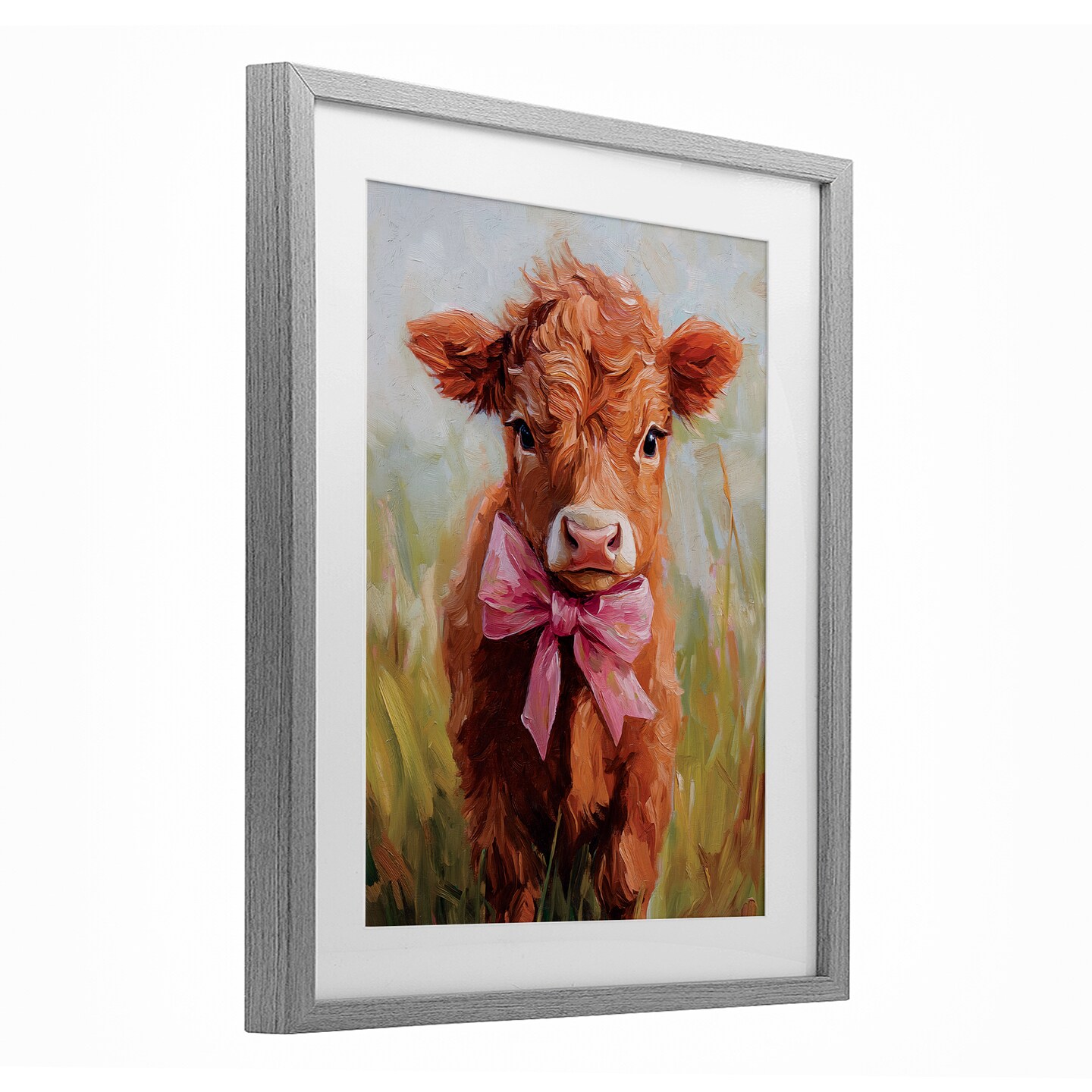 Stupell Industries Coquette Trotting Cow Framed Print Under Glass, design by Nina Blue
