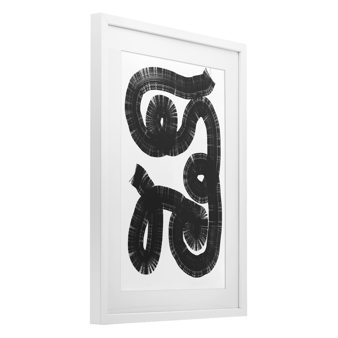 Stupell Industries Black And White Spiral Framed Print Under Glass, design by Anna Lischenko