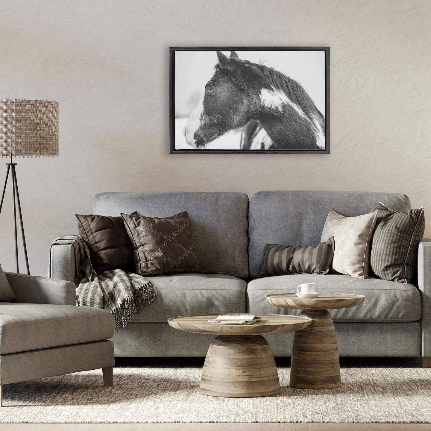 Stupell Industries Draisma Horse Looking Left Floating Frame, design by Amy Carroll