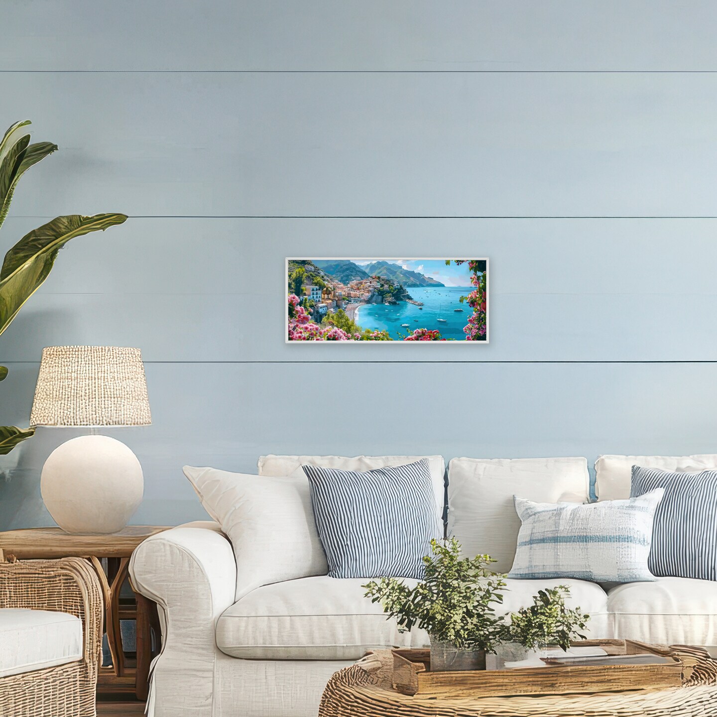 Stupell Industries Mediterranean Seascape View Framed Giclee, design by LSR Creative Studio