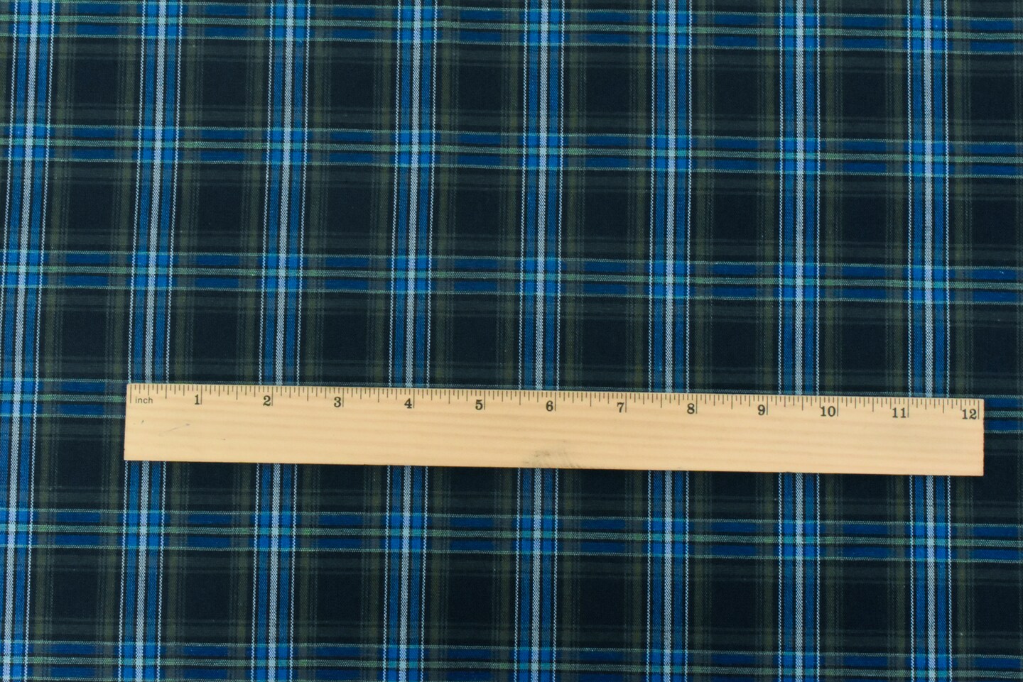School Blue-Green-Multi Plaid Poly Cotton Madras Woven Fabric By the Yard