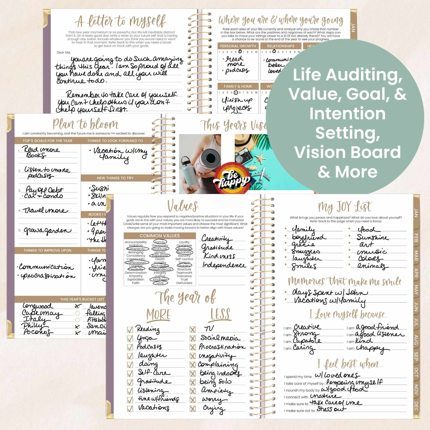 bloom daily planners 2026 Hard Cover Weekly & Monthly Planner, 5.5" x 8.25", Linen, Purple