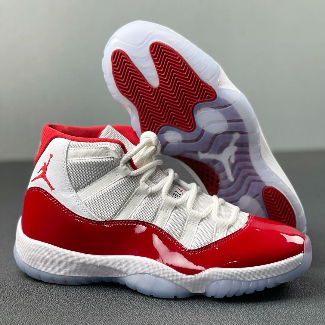 Air Jordan 11 High Cherry White Red Shoes | MakerPlace by Michaels