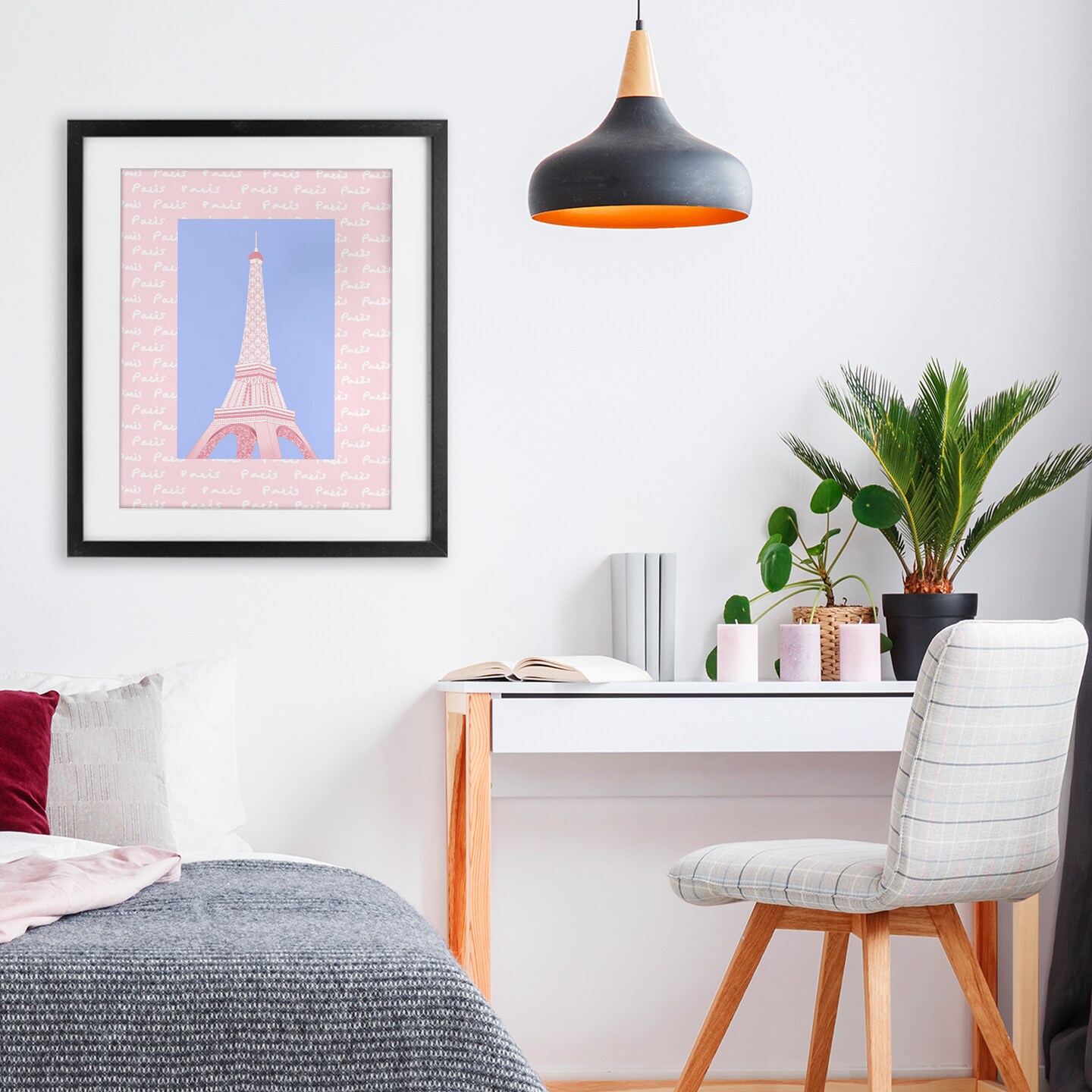 Stupell Industries Paris Pastel Eiffel Tower Framed Print Under Glass, design by Pooja Dave