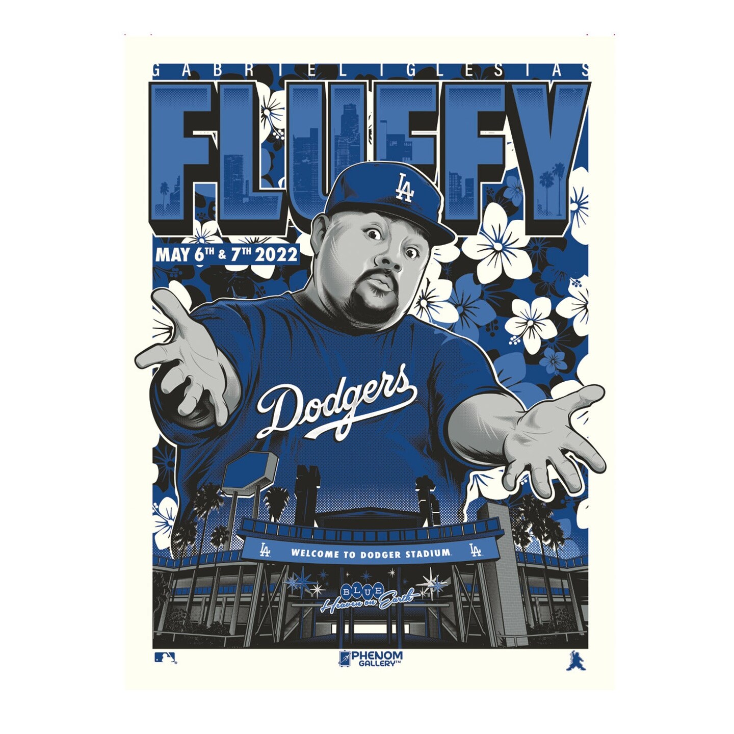 Phenom Gallery Fluffy Iglesias Comedy Show Dodger Stadium 18&#x22; x 24&#x22; Serigraph (Printer Proof)