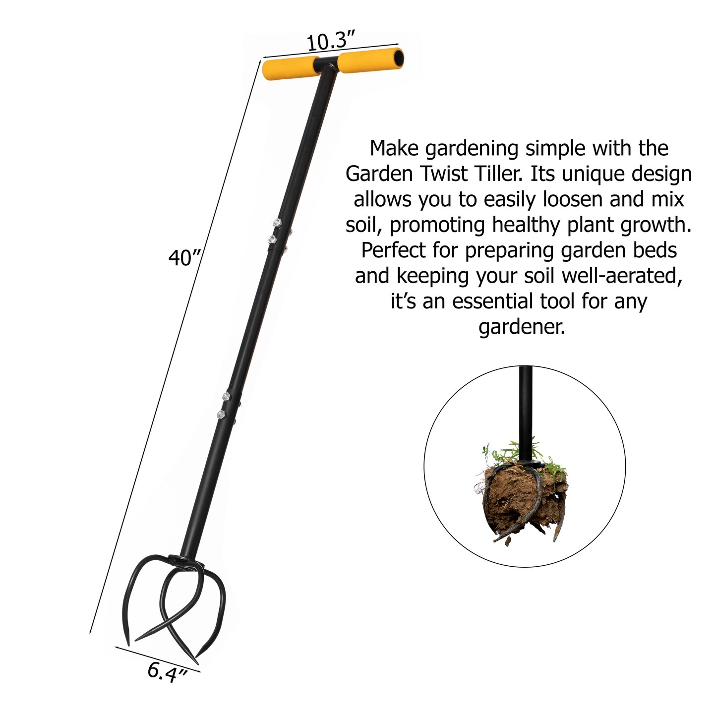 Gardenised 40-inch Lawn Aerator Spike - Soil Aerating Tool for Lawn Care, Yard and Garden Health - Perfect for Compact Soil, Grass Aeration, Lawn Revitalization with Comfortable Soft Sponge Grip