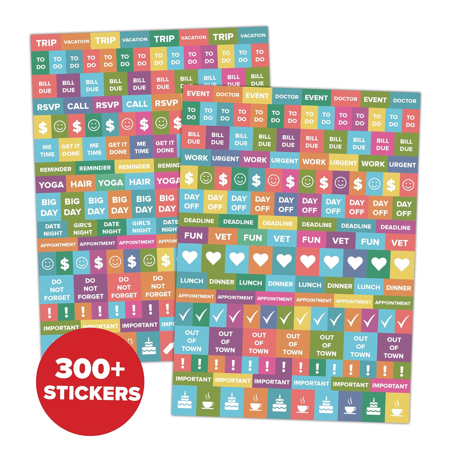 Happy Stripe Academic July 2025 - June 2026 6.5&#x22; x 8.5&#x22; Weekly Softcover Planner