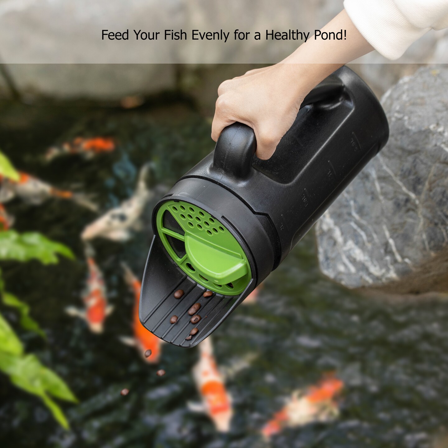 Gardenised Handheld Seed Spreader Versatile Lawn & Garden Tool Adjustable Shaker for Fertilizer Grass Seed Salt Ice Melt Deicer Growth Enhancer & Fish Feed Ideal for Landscaping Sports Fields & Yard