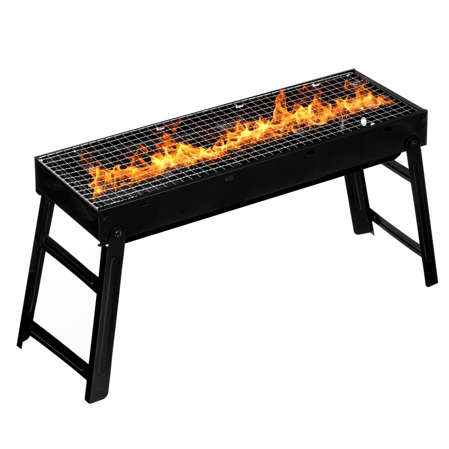 Gardenised Portable Charcoal Grill Foldable Stainless Steel BBQ for Camping Backyard Tailgating Hiking Picnic Travel Beach Parties Garden Gatherings Poolside Cooking Skewers &#x26; Outdoor Barbecues
