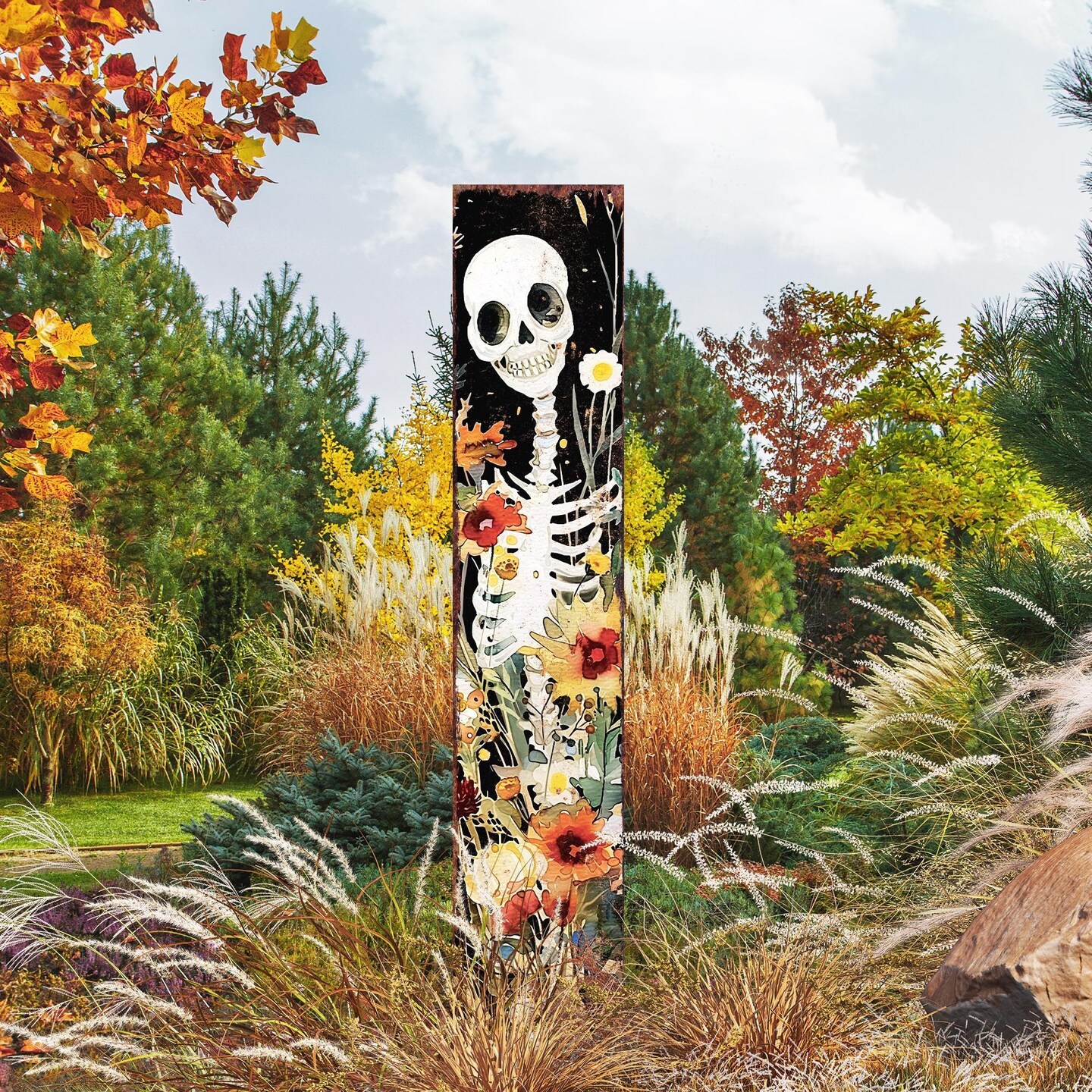 Toland Home Garden Sugar Skulls Halloween Gartenflagge – Doppelseitig, 71x102 Cm, Outdoor-Deko